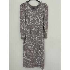 Mac Duggal Pink Long Sleeve Sequin Embellished Cocktail Dress Size 6